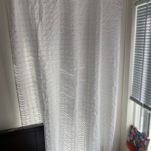 Crate and barrel white curtains set of 2